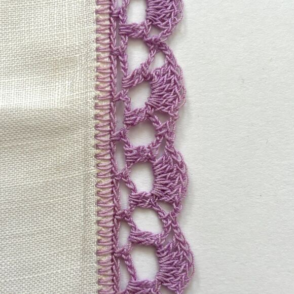 Linen Heirloom Crochet Bridesmaid Handkerchief Wedding Cottage Core Lace Vintage - Picture 4 of 4